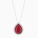Load image into Gallery viewer, Art Deco Inspired Convertible Pear Double Halo Ring Pendant