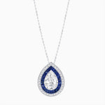 Load image into Gallery viewer, Art Deco Inspired Convertible Pear Double Halo Ring Pendant