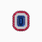 Load image into Gallery viewer, Art Deco Inspired Convertible Emerald Cut Double Halo Ring Pendant