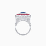 Load image into Gallery viewer, Art Deco Inspired Convertible Emerald Cut Double Halo Ring Pendant
