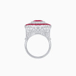 Load image into Gallery viewer, Art Deco Inspired Convertible Emerald Cut Double Halo Ring Pendant
