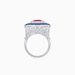 Load image into Gallery viewer, Art Deco Inspired Convertible Emerald Cut Double Halo Ring Pendant