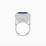 Load image into Gallery viewer, Art Deco Inspired Convertible Emerald Cut Halo Ring Pendant