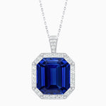 Load image into Gallery viewer, Art Deco Inspired Convertible Emerald Cut Halo Ring Pendant