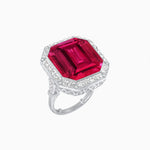 Load image into Gallery viewer, Art Deco Inspired Convertible Emerald Cut Halo Ring Pendant