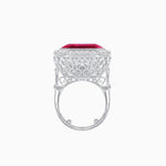 Load image into Gallery viewer, Art Deco Inspired Convertible Emerald Cut Halo Ring Pendant