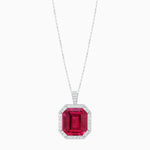 Load image into Gallery viewer, Art Deco Inspired Convertible Emerald Cut Halo Ring Pendant