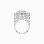 Load image into Gallery viewer, Art Deco Inspired Convertible Emerald Cut Double Halo Ring & Pendant