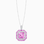 Load image into Gallery viewer, Art Deco Inspired Convertible Emerald Cut Double Halo Ring & Pendant