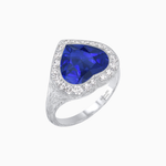 Load image into Gallery viewer, Vintage Inspired Heart Halo Ring with Textured Shank