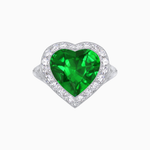 Load image into Gallery viewer, Vintage Inspired Heart Halo Ring with Textured Shank