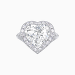 Load image into Gallery viewer, Vintage Inspired Heart Halo Ring with Textured Shank