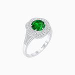 Load image into Gallery viewer, Vintage Inspired Round Cut Swirl Halo Diamond Ring
