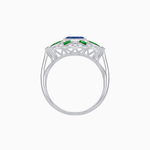 Load image into Gallery viewer, Art Deco Inspired Starburst Gemstone & Diamond Cocktail Ring