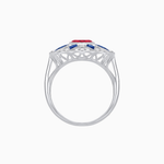 Load image into Gallery viewer, Art Deco Inspired Starburst Gemstone & Diamond Cocktail Ring