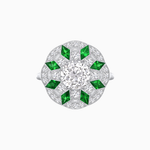 Load image into Gallery viewer, Art Deco Inspired Starburst Gemstone & Diamond Cocktail Ring