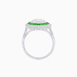 Load image into Gallery viewer, Oval Blue Sapphire Triple Halo Ring