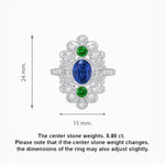Load image into Gallery viewer, Vintage Inspired Oval Three-Stone Floral Filigree Statement Ring