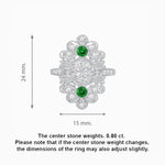 Load image into Gallery viewer, Vintage Inspired Oval Three-Stone Floral Filigree Statement Ring