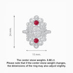 Load image into Gallery viewer, Vintage Inspired Oval Three-Stone Floral Filigree Statement Ring