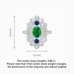 Load image into Gallery viewer, Vintage Inspired Oval Three-Stone Floral Filigree Statement Ring