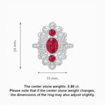 Load image into Gallery viewer, Vintage Inspired Oval Three-Stone Floral Filigree Statement Ring