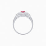 Load image into Gallery viewer, Vintage Inspired Oval Three-Stone Floral Filigree Statement Ring