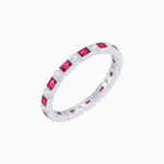 Load image into Gallery viewer, Art Deco Inspired Gemstone & Diamond Eternity Full Band
