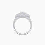 Load image into Gallery viewer, Art Deco Inspired Emerald Cut Halo Ring with Baguette Diamonds
