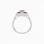 Load image into Gallery viewer, Art Deco Inspired Oval Gemstone Mosaic Diamond Ring
