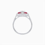 Load image into Gallery viewer, Art Deco Inspired Oval Gemstone Mosaic Diamond Ring