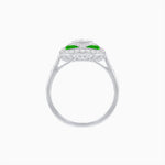 Load image into Gallery viewer, Art Deco Inspired Oval Gemstone Mosaic Diamond Ring