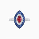 Load image into Gallery viewer, Antique Design Gemstone Marquise Ring - Shahin Jewelry