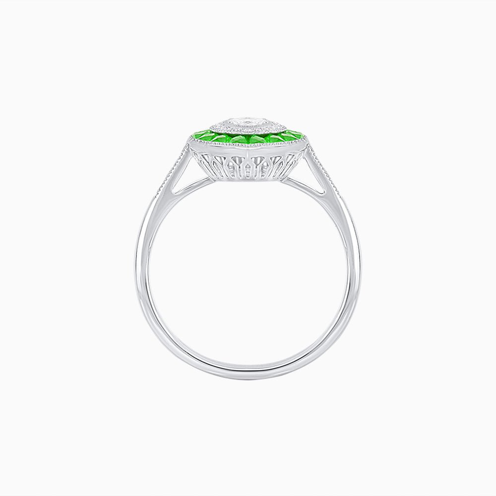 Antique Design Illusion Setting Marquise Diamond Ring - Shahin Jewelry