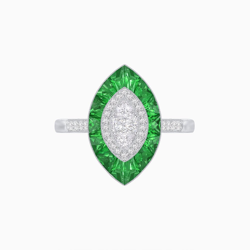 Antique Design Illusion Setting Marquise Diamond Ring - Shahin Jewelry