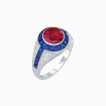 Load image into Gallery viewer, Antique Inspired Engagement Ring with Gemstone - Shahin Jewelry