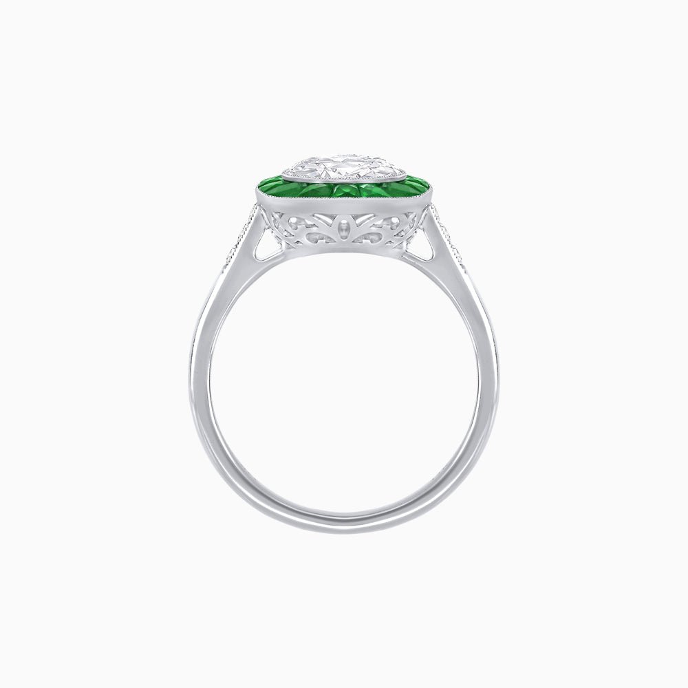 Antique Inspired Halo Ring - Shahin Jewelry