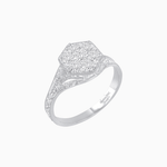 Load image into Gallery viewer, Antique Inspired Hexagonal Illusion Cluster Ring with Hand Engraving - Shahin Jewelry