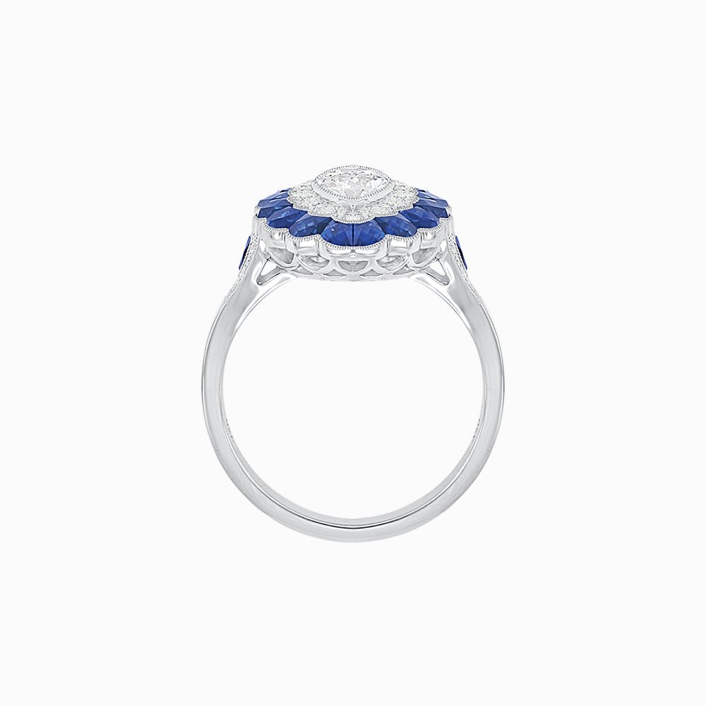 Antique Inspired Marquise Cut Diamond and Cocktail Ring - Shahin Jewelry