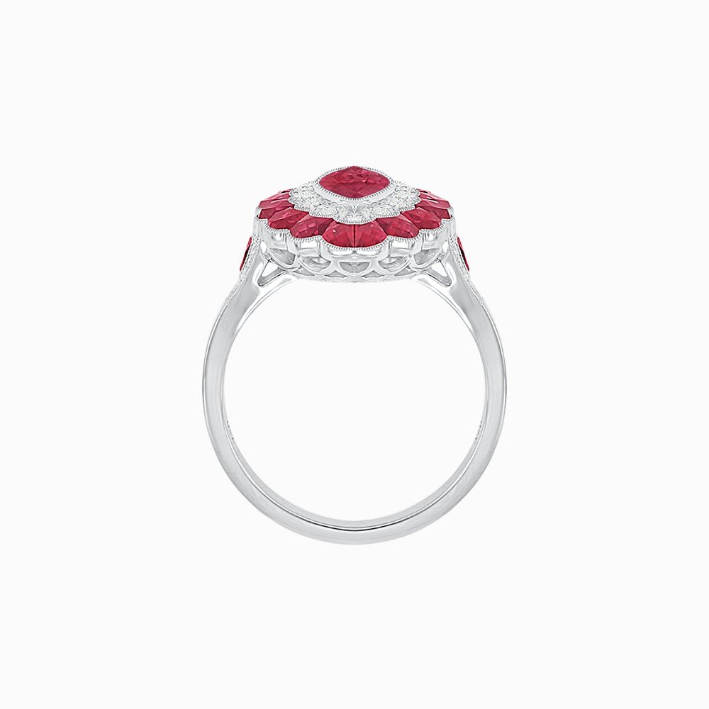 Antique Inspired Marquise Cut Gemstone Cocktail Ring - Shahin Jewelry