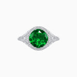 Load image into Gallery viewer, Antique Inspired Octagonal Round Center Mounting Ring with Hand Engraving - Shahin Jewelry