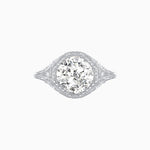 Load image into Gallery viewer, Antique Inspired Octagonal Round Center Mounting Ring with Hand Engraving - Shahin Jewelry