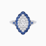 Load image into Gallery viewer, Antique Inspired Oval Cut Diamond and Cocktail Ring - Shahin Jewelry