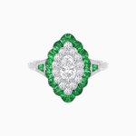 Load image into Gallery viewer, Antique Inspired Oval Cut Diamond and Cocktail Ring - Shahin Jewelry