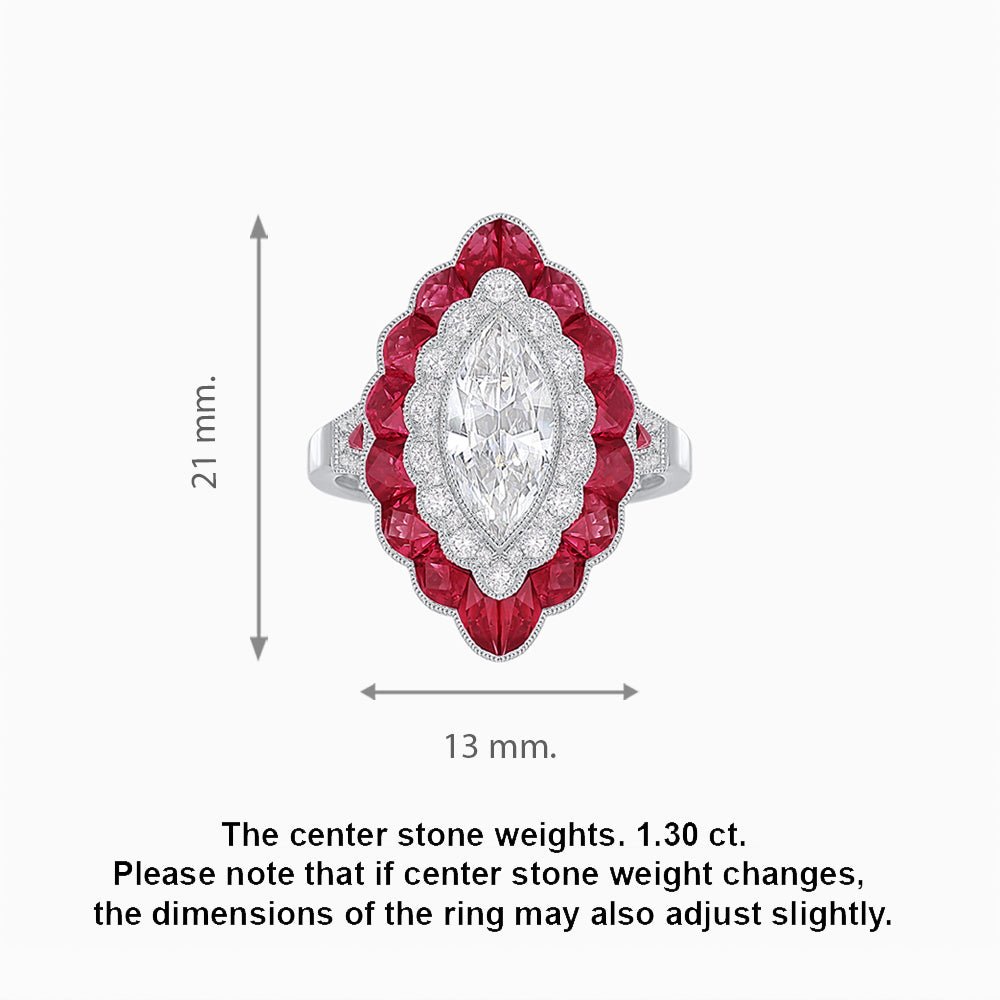Antique Inspired Oval Cut Diamond and Cocktail Ring - Shahin Jewelry