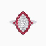 Load image into Gallery viewer, Antique Inspired Oval Cut Diamond and Cocktail Ring - Shahin Jewelry