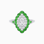 Load image into Gallery viewer, Antique Inspired Oval Cut Diamond and Cocktail Ring - Shahin Jewelry
