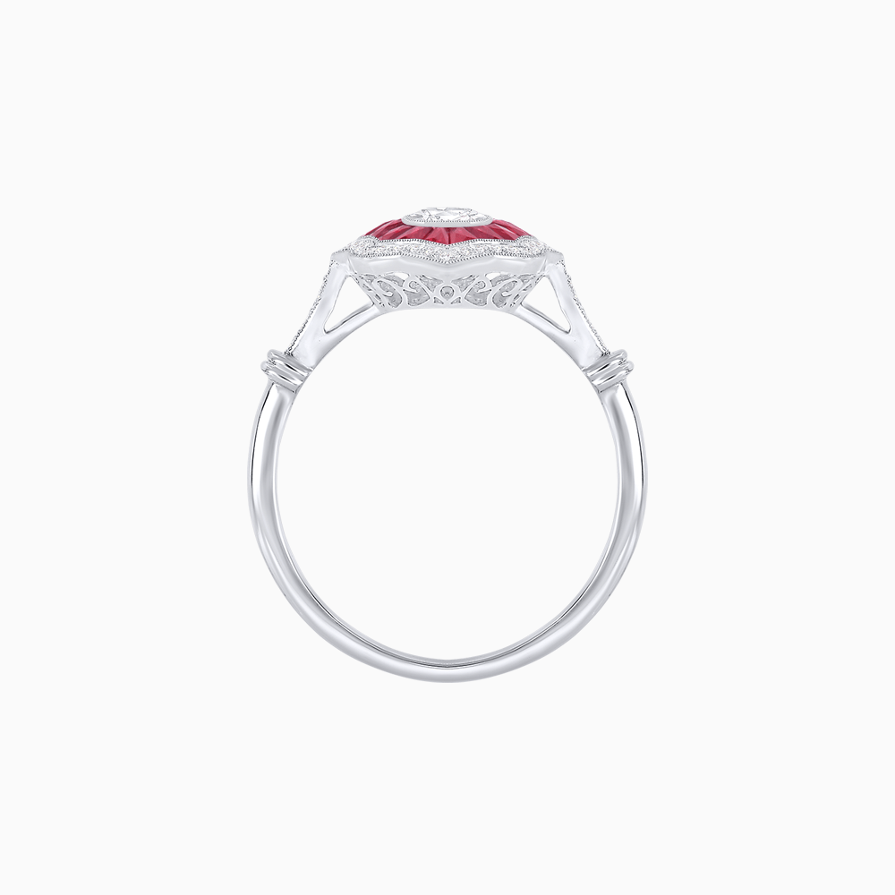 Antique Inspired Oval Cut Diamond Ring - Shahin Jewelry