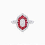Load image into Gallery viewer, Antique Inspired Oval Cut Illusion Diamond Ring - Shahin Jewelry