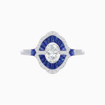 Load image into Gallery viewer, Antique Inspired Ring with Diamond and Gemstone - Shahin Jewelry
